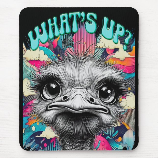 Tapis De Souris "Whats Up Ostrich" Gaming Mouse Pad (Devant)
