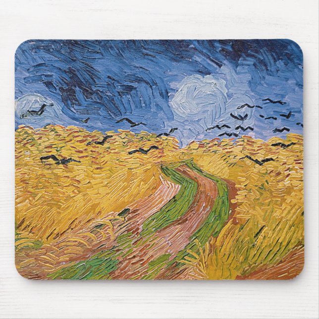 Tapis De Souris Wheatfield de Vincent van Gogh | avec des (Devant)
