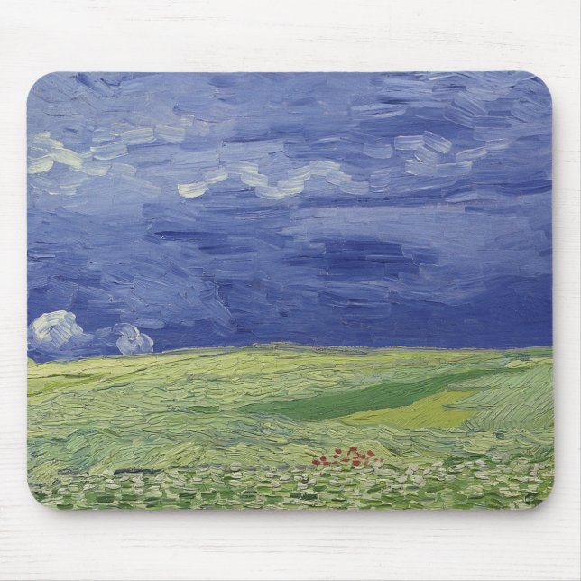 Tapis De Souris Wheatfields de Vincent van Gogh | sous le nuage (Devant)