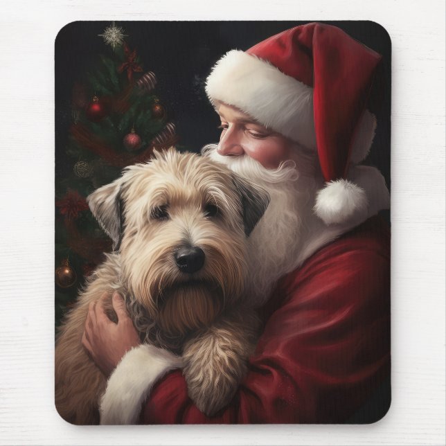 Tapis De Souris Wheaton Terrier Avec Noël Festif Du Père Noël (Devant)