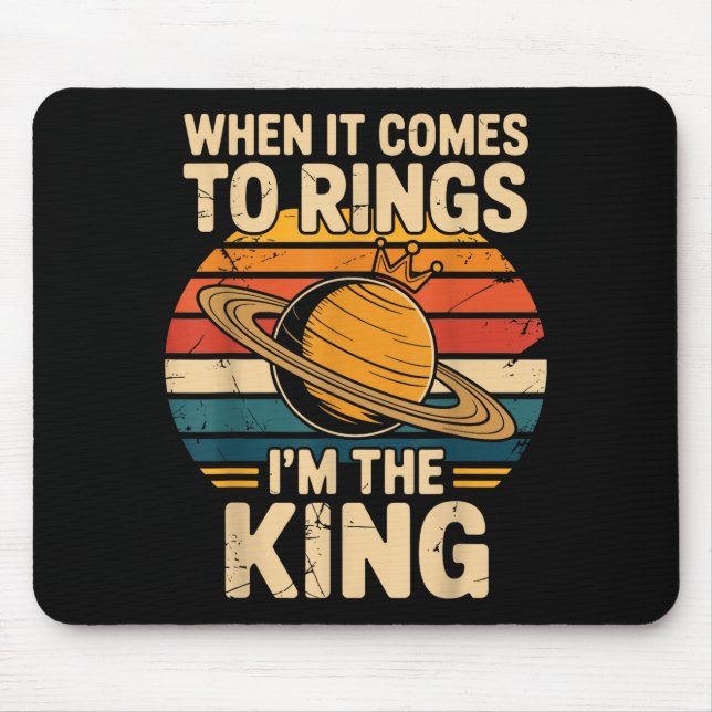 Tapis De Souris When It Comes To Rings Saturn Retro Planets  (Devant)
