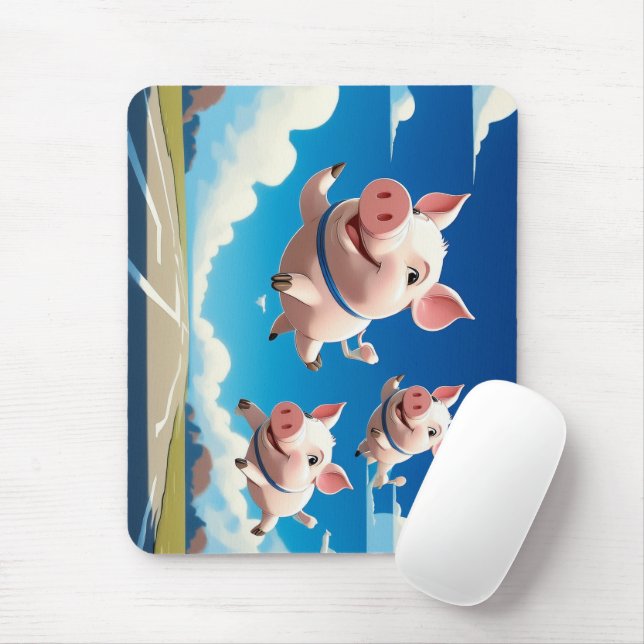 Tapis De Souris When Pigs Fly Funny Winged Pigs (Avec souris)