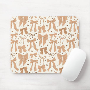 Tapis De Souris Whimsical Terracotta Bows Motif