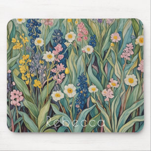 Tapis De Souris Whispers de prairie : Pastel Fleurs sauvages