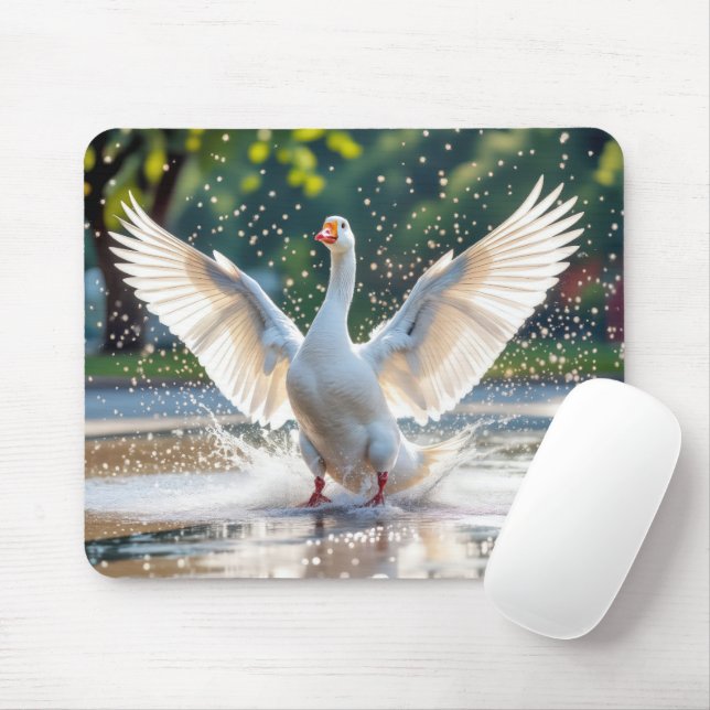 Tapis De Souris White Goose In a Splash Pad (Avec souris)