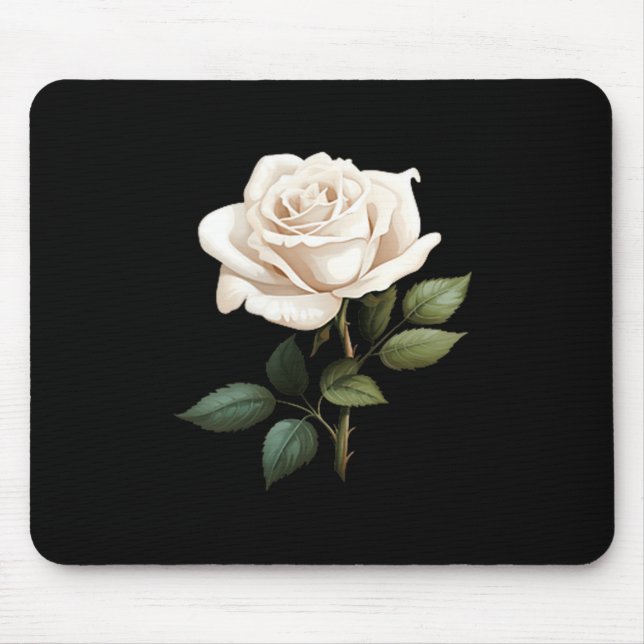 Tapis De Souris White Rose Graphic  (Devant)