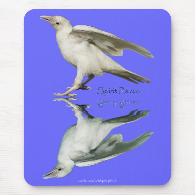 Tapis De Souris White Spirit Raven Faune Art Mousepad (Devant)