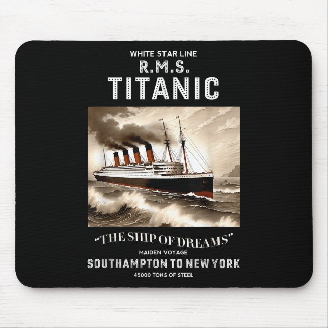 Tapis De Souris White Star Line Rms Titanic Ship Boys Kids Men  (Devant)
