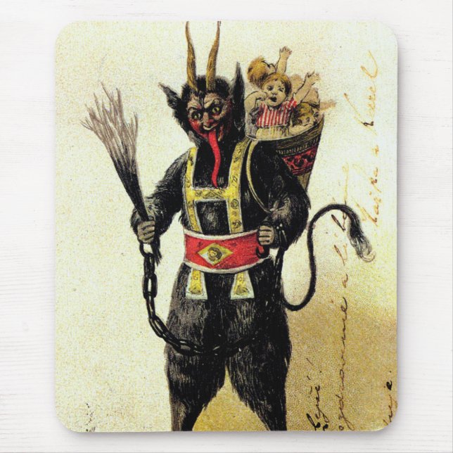 Tapis De Souris Wicked Krampus Scary Demon Holiday Christmas Xmas (Devant)