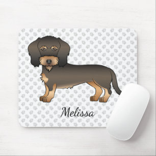 Tapis De Souris Wild Boar Wire Haired Dachshund Cartoon Chien et n