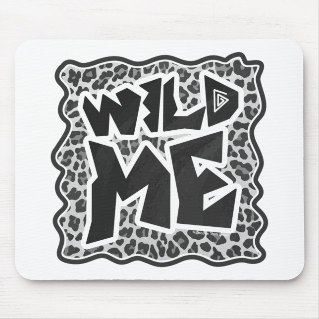 Tapis De Souris Wild Me Leopard blanc et noir (Devant)
