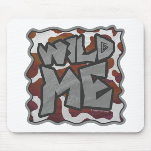 Tapis De Souris Wild me Vache Brown et blanche Impression