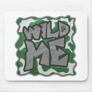 Tapis De Souris Wild Me Vache Vert et blanc Imprimer