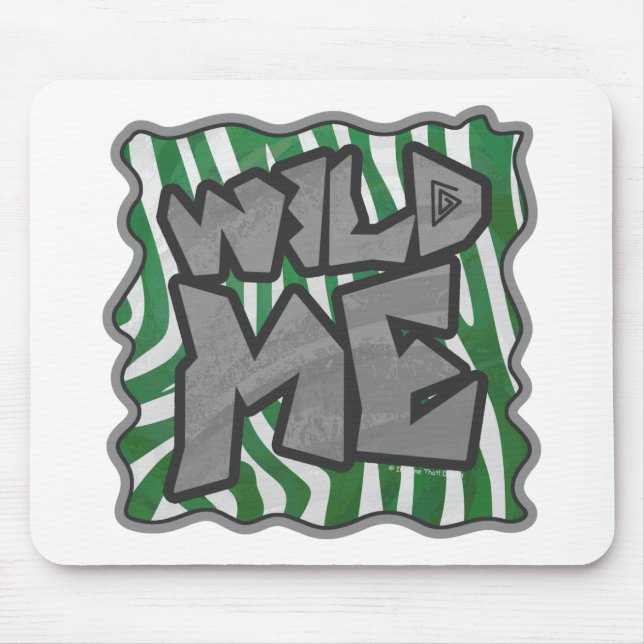 Tapis De Souris Wild Me Zebra Vert et blanc (Devant)