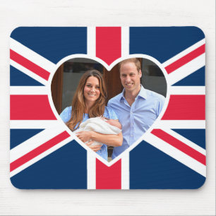 Tapis De Souris Will, Kate, Prince George - Drapeau britannique