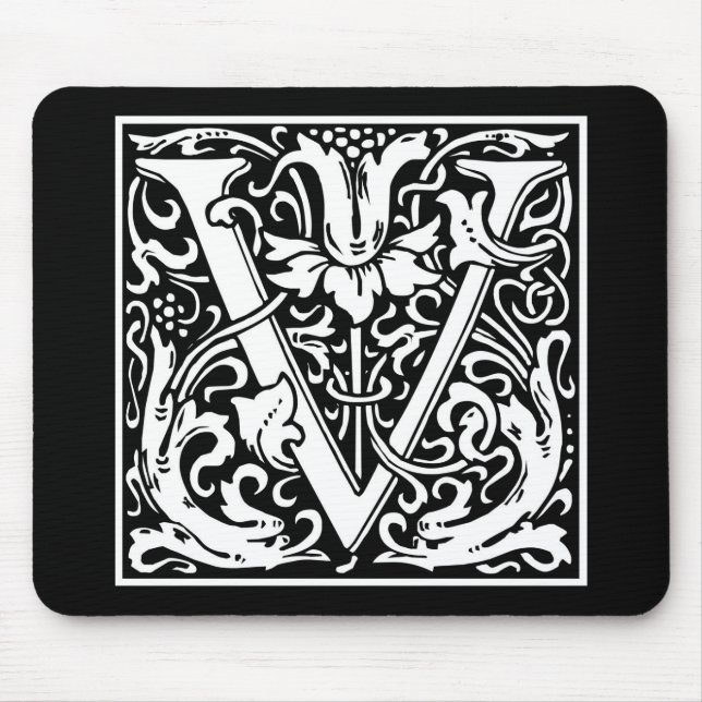 Tapis De Souris William Morris Alphabet "V" (Devant)