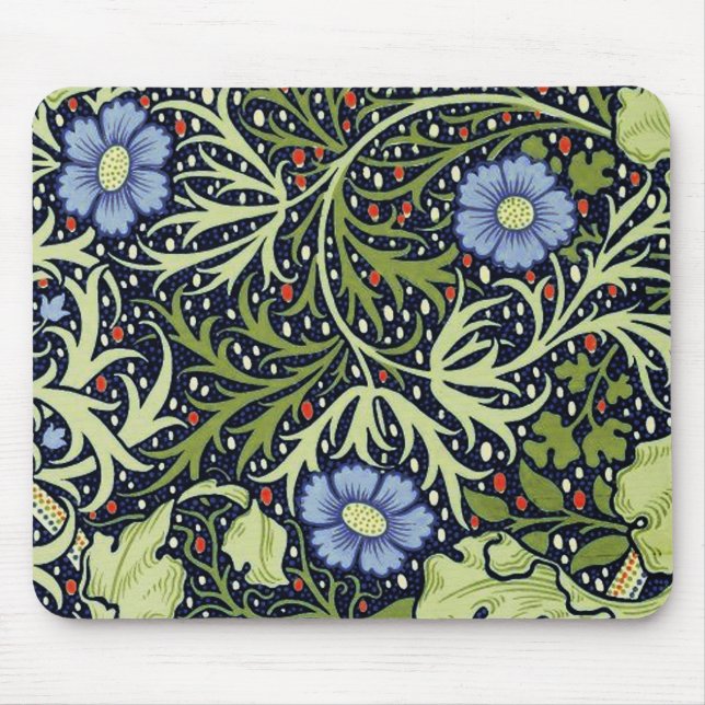 Tapis De Souris William Morris Fleur d'antiquité aux algues marine (Devant)