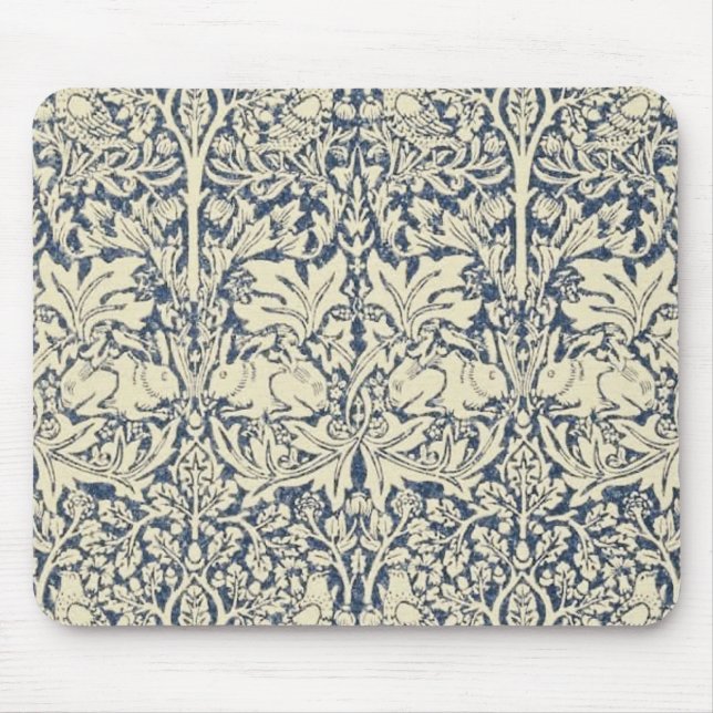 Tapis De Souris William Morris, gris bleu, motif, Art nouveau (Devant)