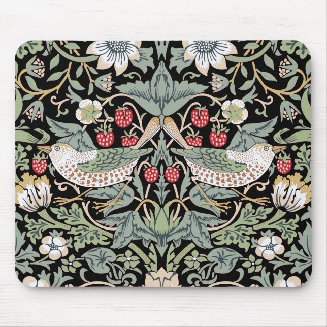 Tapis De Souris William Morris Strawberry Thief I Black Birds (Devant)