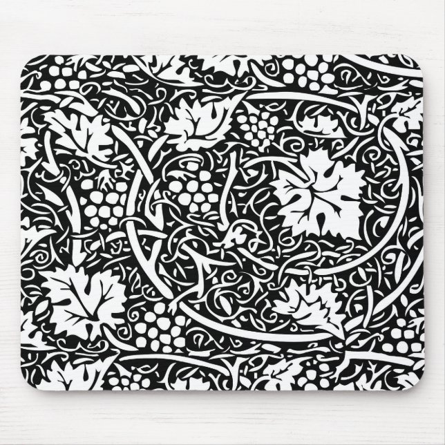 Tapis De Souris William Morris Vin de raisin noir blanc (Devant)