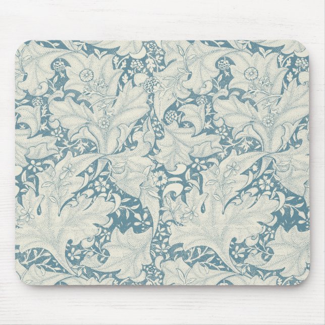 Tapis De Souris William Morris Wallflower bleu damas floral (Devant)