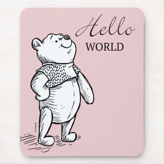 Tapis De Souris Winnie l'Ooh | Citation du monde Hello (Devant)