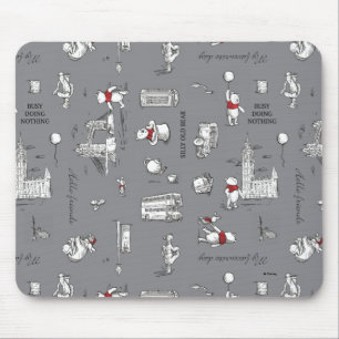 Tapis De Souris Winnie l'Ooh   Hello Friends Grey Motif