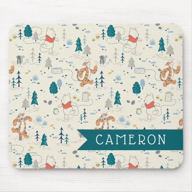 Tapis De Souris Winnie l'Ooh | Motif Animaux forestiers (Devant)