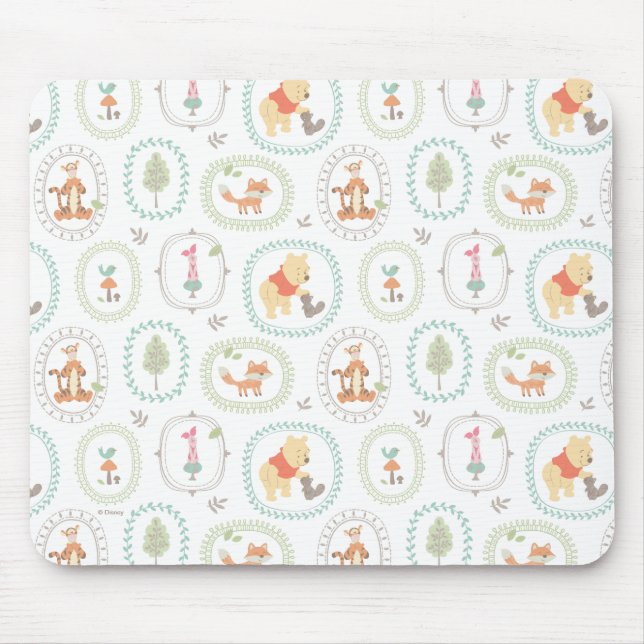 Tapis De Souris Winnie l'Ourson| Motif des animaux de bois mignons (Devant)