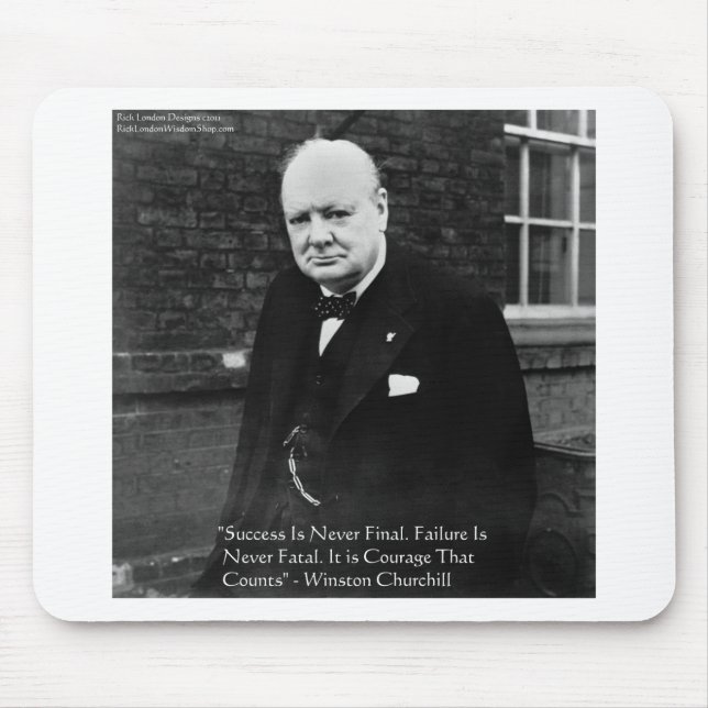 Tapis De Souris Winston Churchill Dons "Réussite Jamais Finale" (Devant)