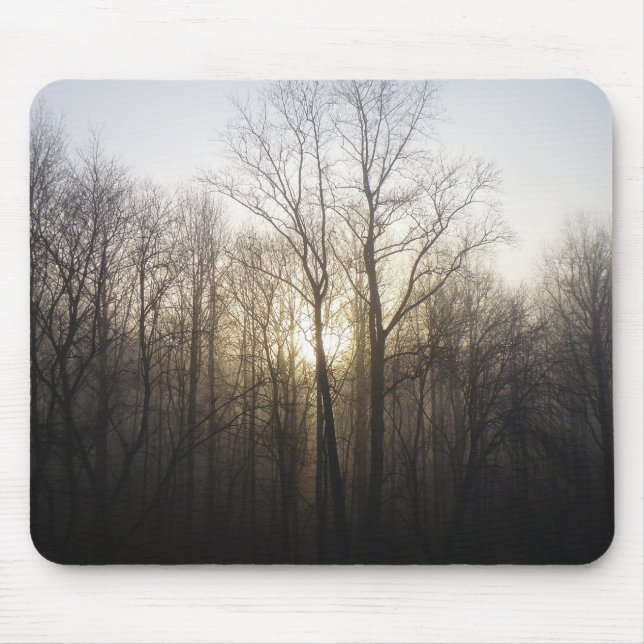 Tapis De Souris Winter Fog Sunrise Nature Photographie (Devant)