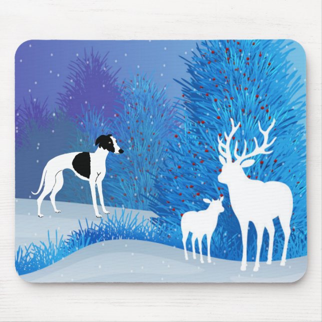 Tapis De Souris Winter Whippet  (Devant)