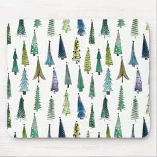 Tapis De Souris Winterholiday Evergreen Trees