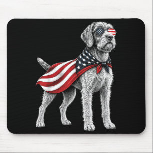 Tapis De Souris Wirehaired Pointing Griffon 4 juillet Américain