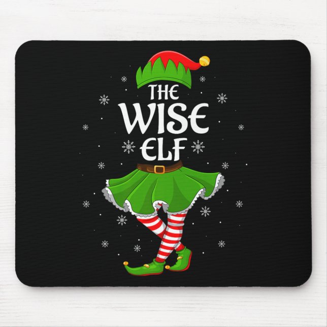 Tapis De Souris Wise Elf Christmas Family Girls Women Elf Squad Xm (Devant)