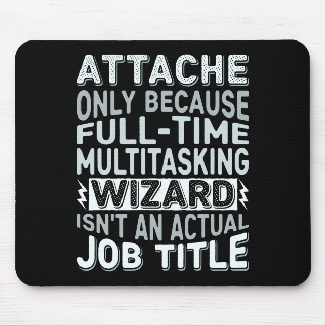 Tapis De Souris Wizard Job Title Quote - Funny Attache Long Sleeve (Devant)