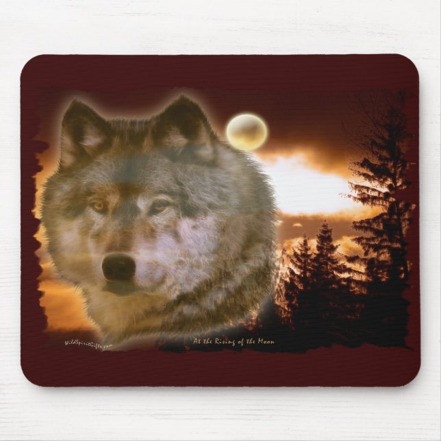 Tapis De Souris Wolf et Moon Mousepad (Devant)
