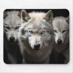 Tapis De Souris Wolf Wild Animal Portrait Fierce Power