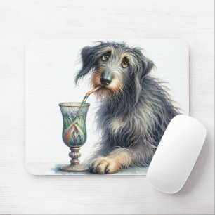 Tapis De Souris Wolfhound Irlandais Avec Soda Rétro