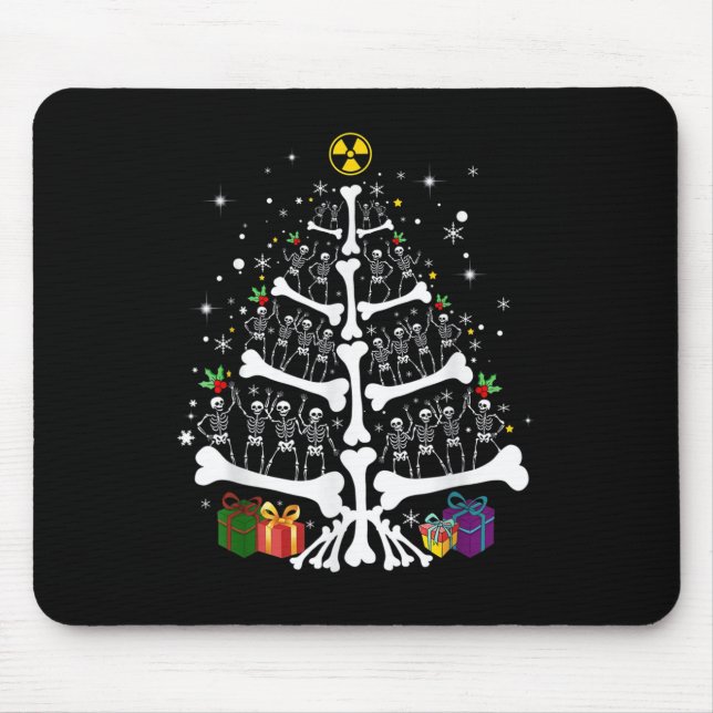 Tapis De Souris Women Radiology Skeleton Christmas Tree Xray Tech  (Devant)