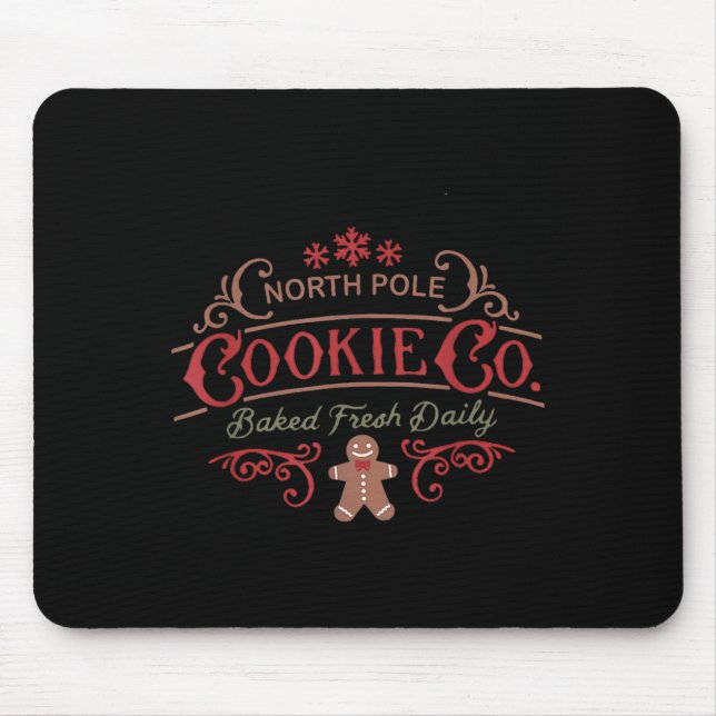 Tapis De Souris Women Retro Christmas Gingerbread Bakery North Le  (Devant)