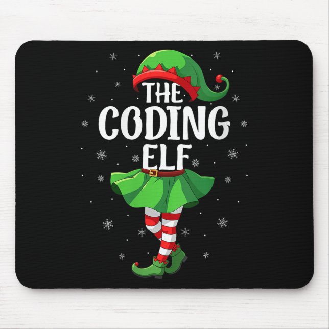 Tapis De Souris Womens Coding Elf Christmas Girls Women Elf Squad  (Devant)