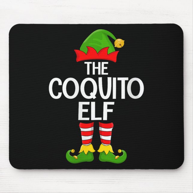 Tapis De Souris Womens Coquito Elf Xmas Matching Family Elf Squad  (Devant)