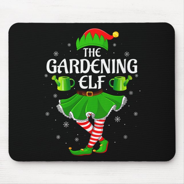 Tapis De Souris Womens Gardening Elf Christmas Family Girls Women  (Devant)
