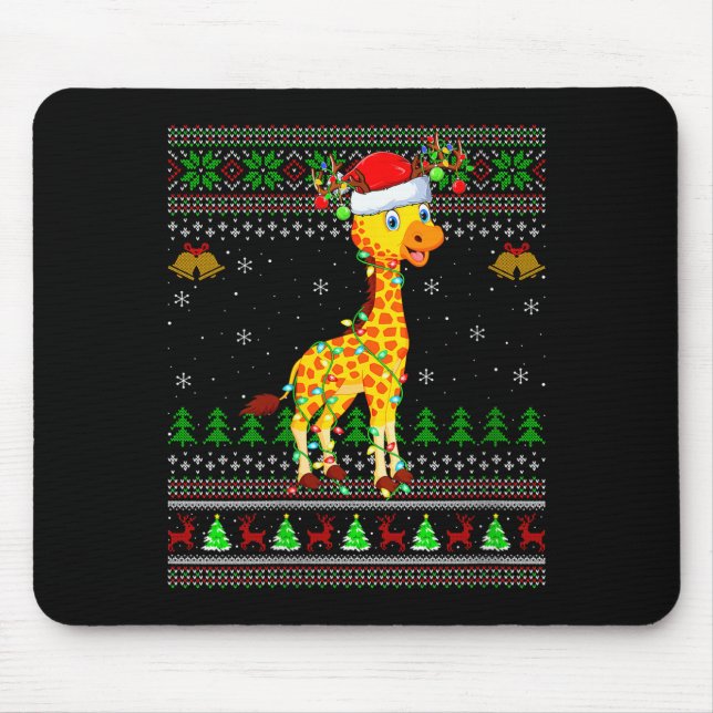 Tapis De Souris Womens Giraffe Ugly Christmas Sweaters Holiday San (Devant)