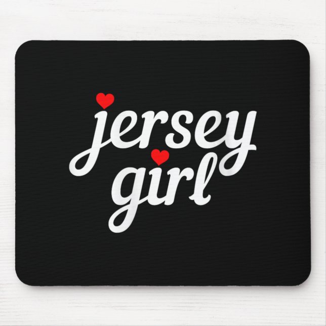 Tapis De Souris Womens Jersey Girl New Jersey Heart Funny Cute New (Devant)