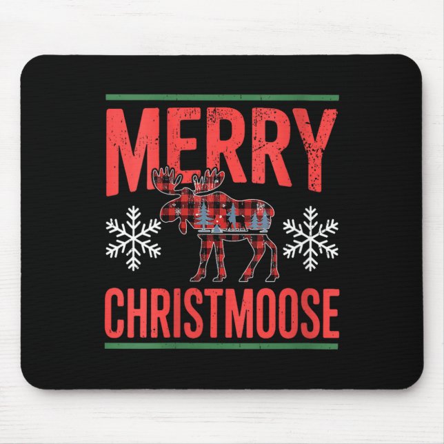 Tapis De Souris Womens Merry Christmoose Holiday Moose Ugly Sweate (Devant)