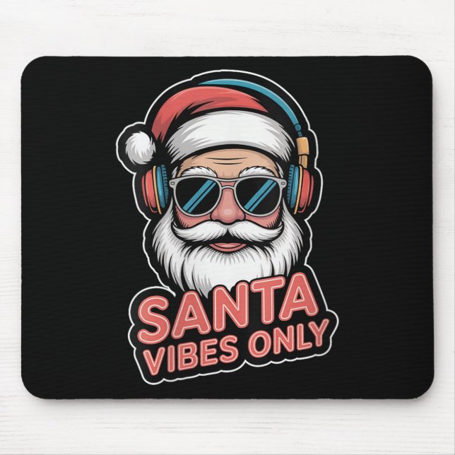 Tapis De Souris Womens Santa Vibes Only Funny P Culture Christmas  (Devant)
