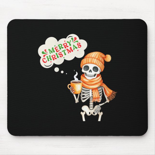 Tapis De Souris Womens Skeleton Speak Merry Christmas Waer F And H (Devant)