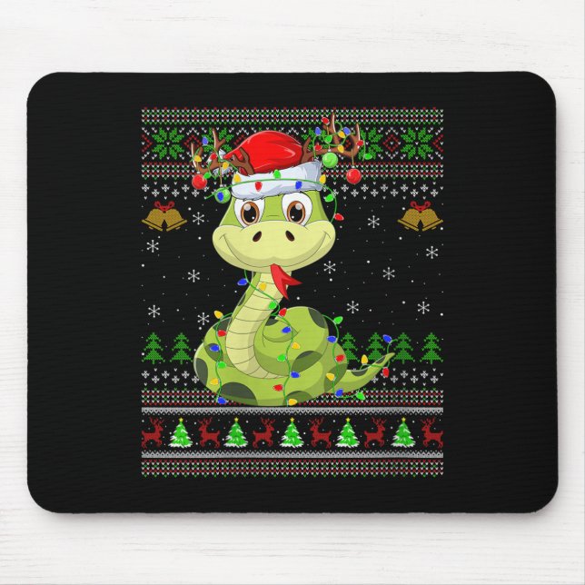 Tapis De Souris Womens Snake Ugly Christmas Sweaters Reindeer Sant (Devant)